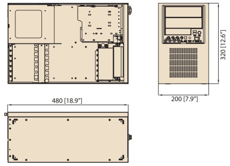 Корпус  IPC-7220-00C     	Wallmount chassis ATX/mATX MB W/O PSU (62368)